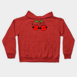 Cherries with Headphones Kids Hoodie